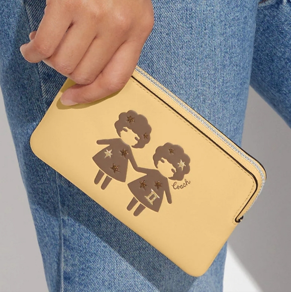 Coach Corner Zip Wristlet With Gemini! - Picture 3 of 6